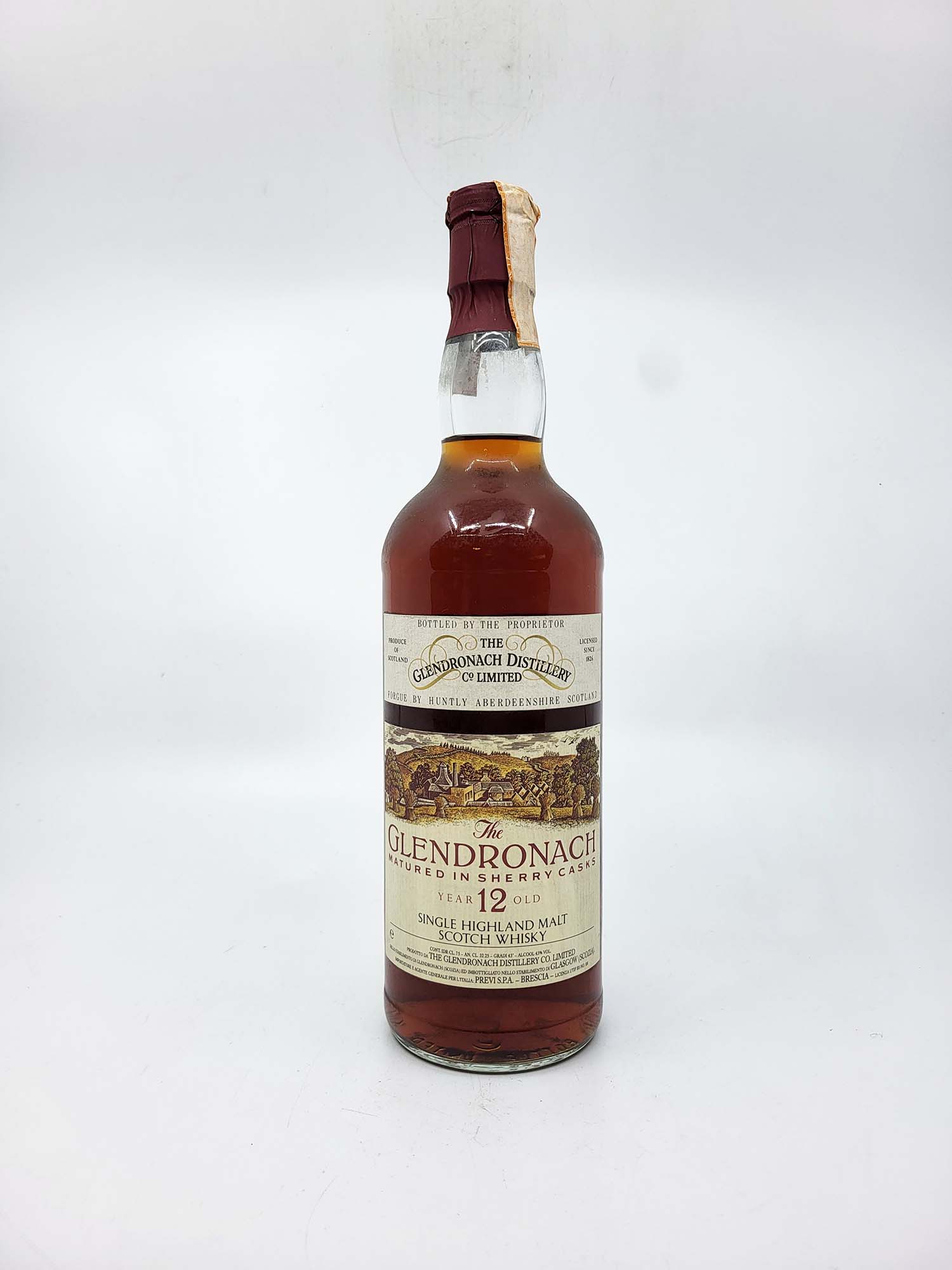Glendronach 12 years old 1980's Previ imp. 750ml 43% Glendronach 12 years old 1980's Previ imp. 750ml 43%