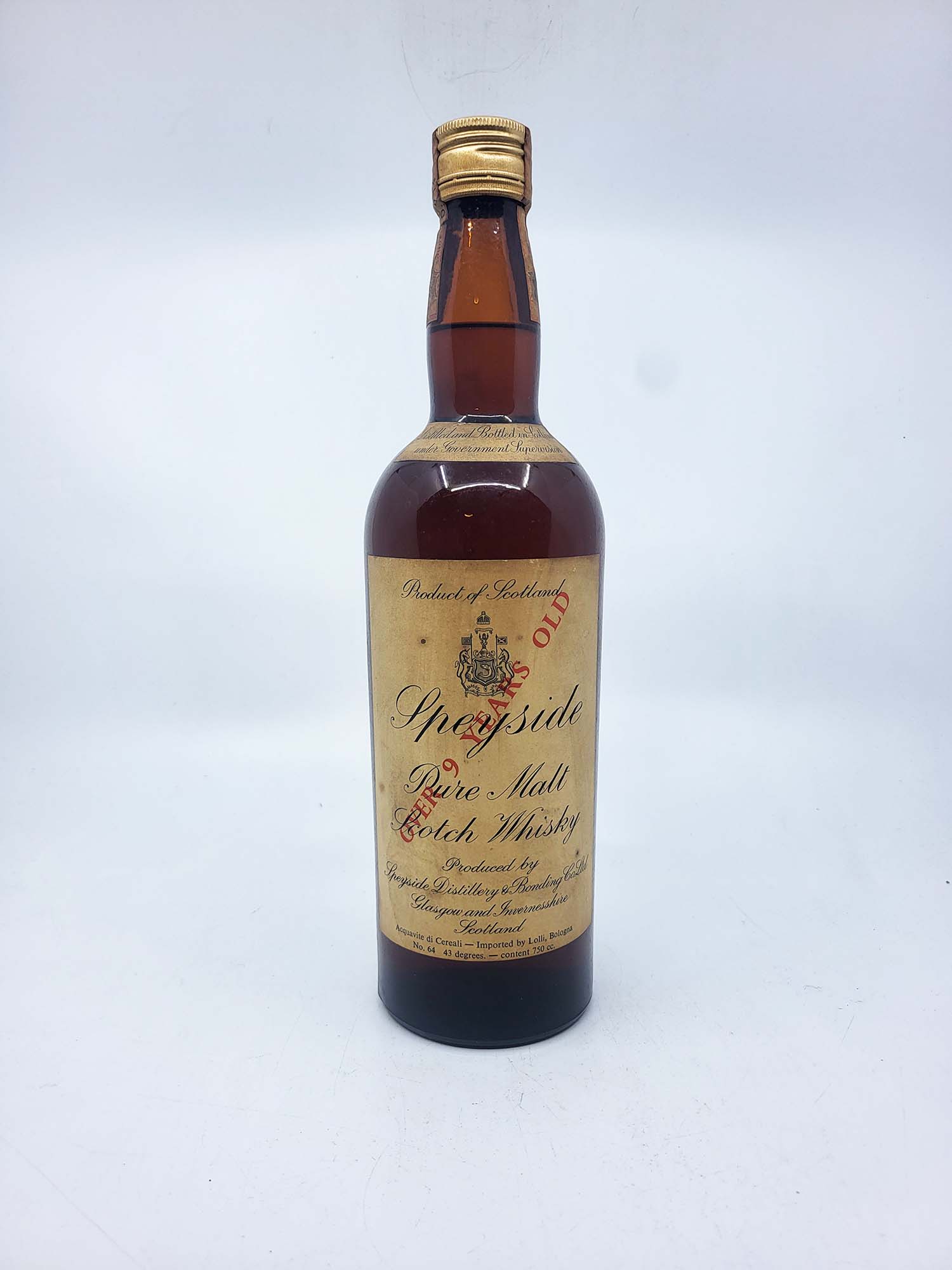 Speyside 9 years old 1960’s. 750ml, 43%